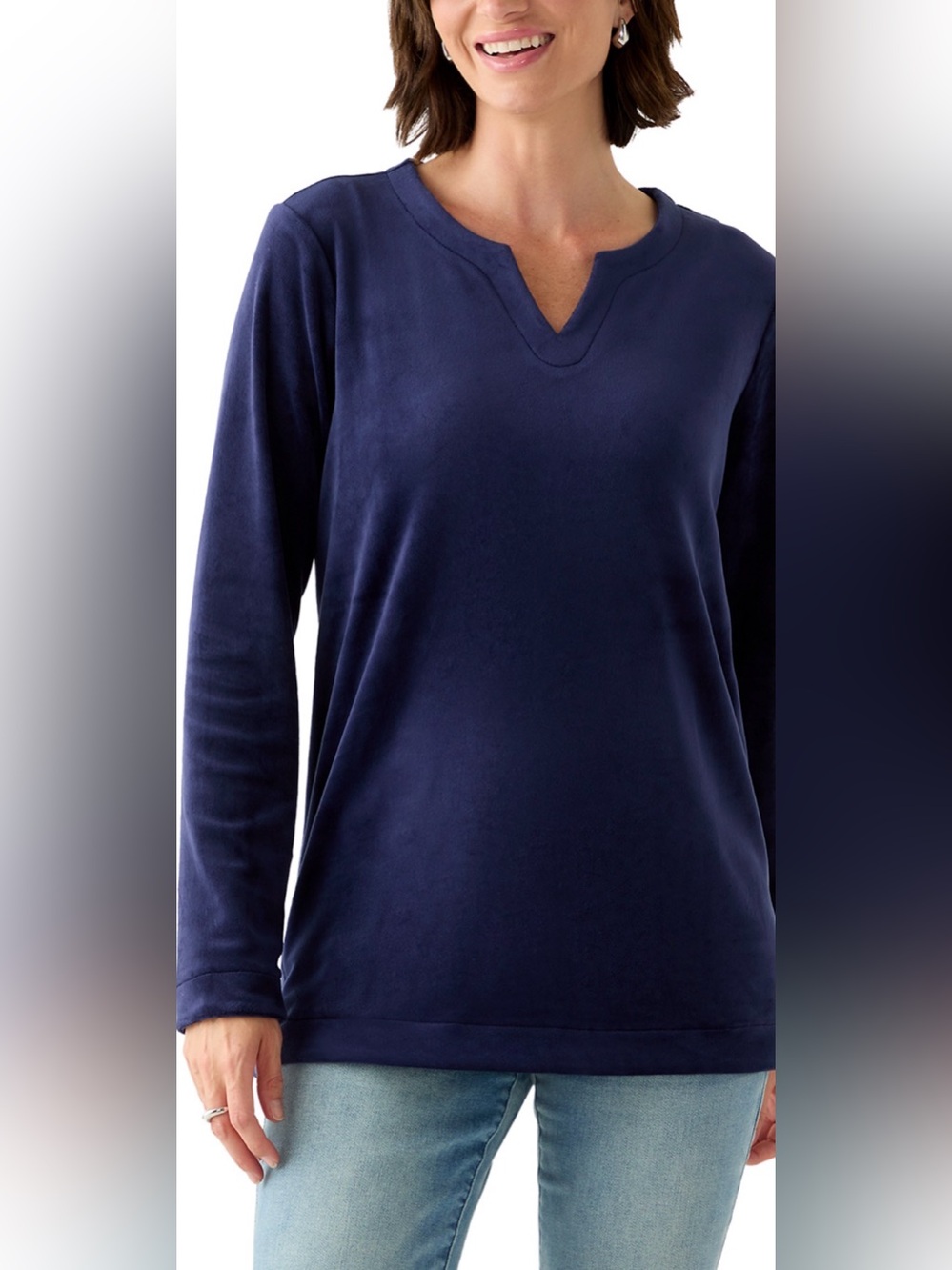 Kim Rogers®
Women's Long Sleeve Velour Notch Tunic Top